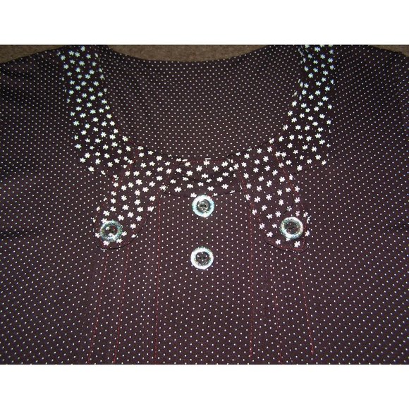 NEW 1X 14-16 plus size short sleeve dress by FIRAT TEKSTIL Burgundy color - Picture 3 of 10